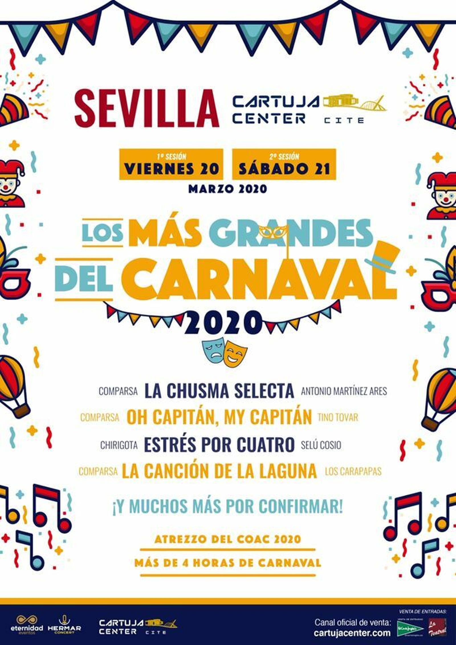 Cartel de 'Los más grandes del Carnaval' en Sevilla.