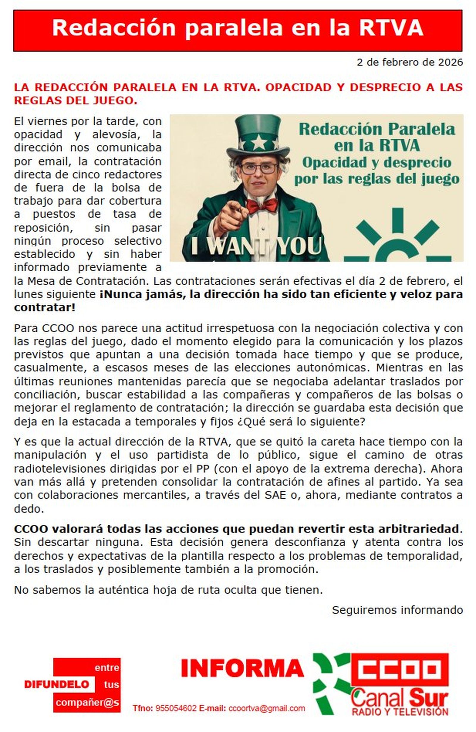 Redacción paralela de Canal Sur