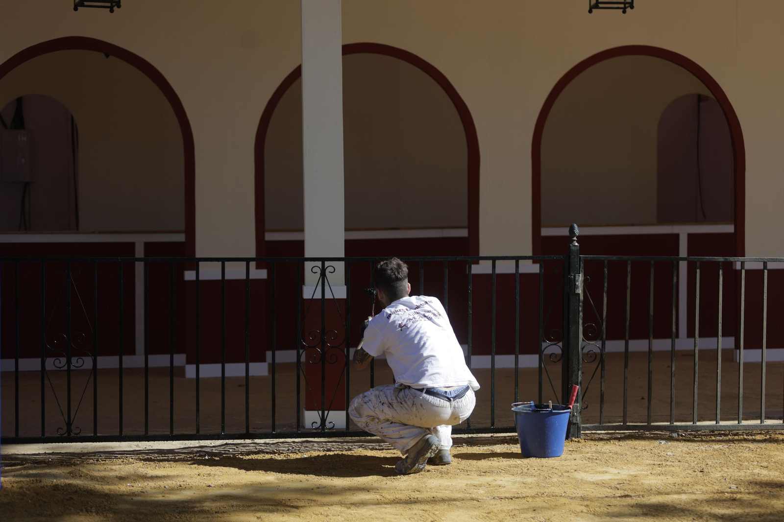 Imágenes de los preparativos de la Feria de Abril