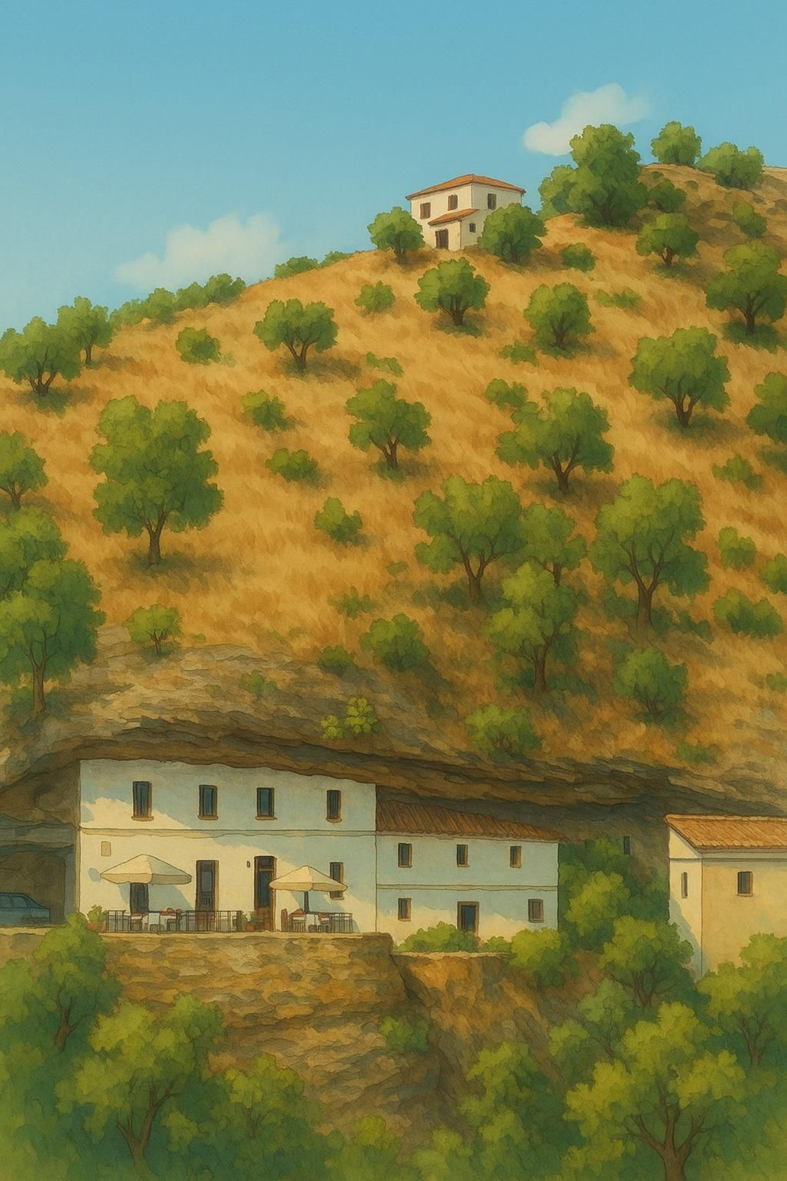 Así se vería el pueblo de Cádiz más bonito de España si saliera en una película de animación japonesa