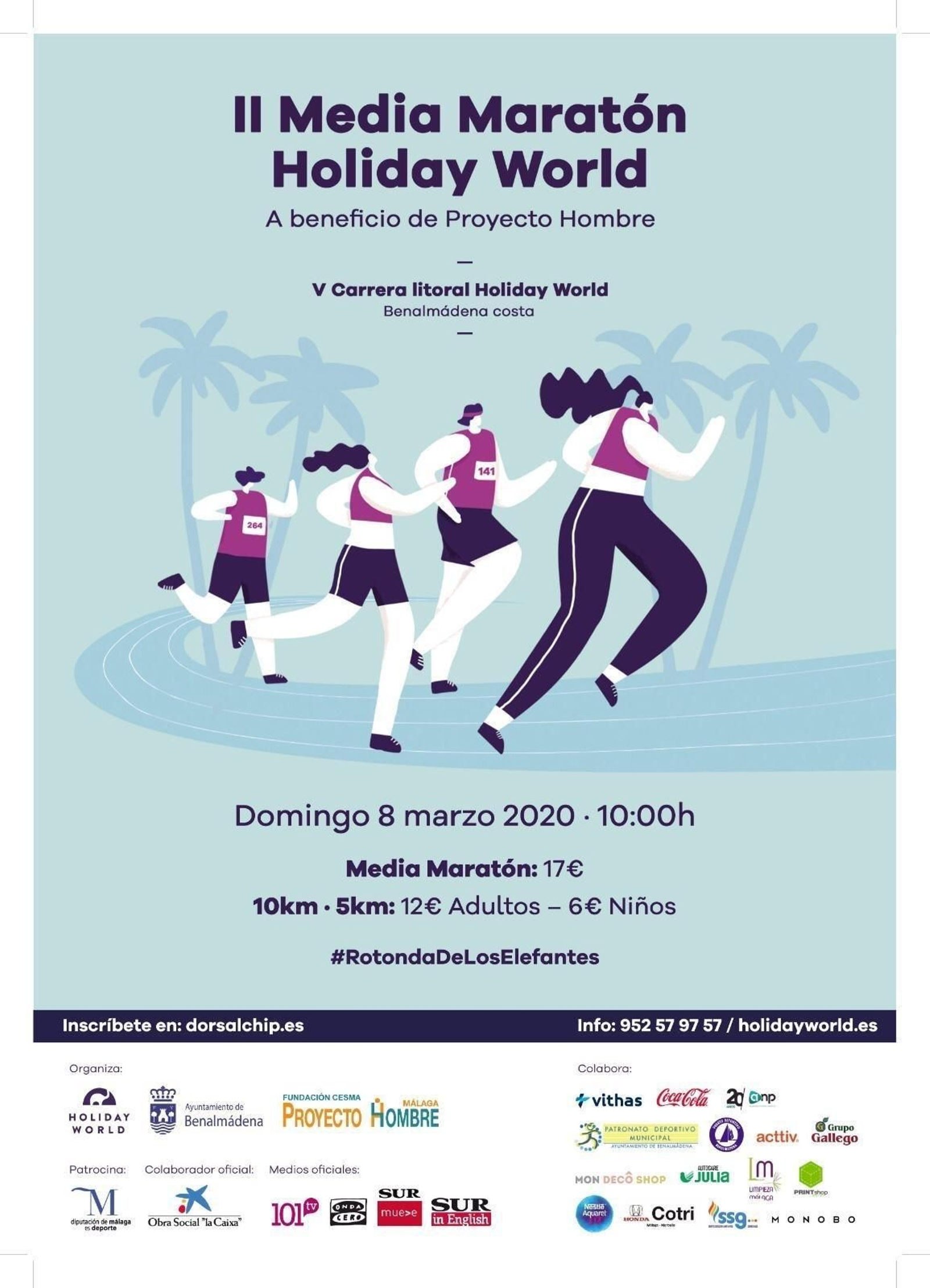 Cartel de la II Media Maratón Holiday World.