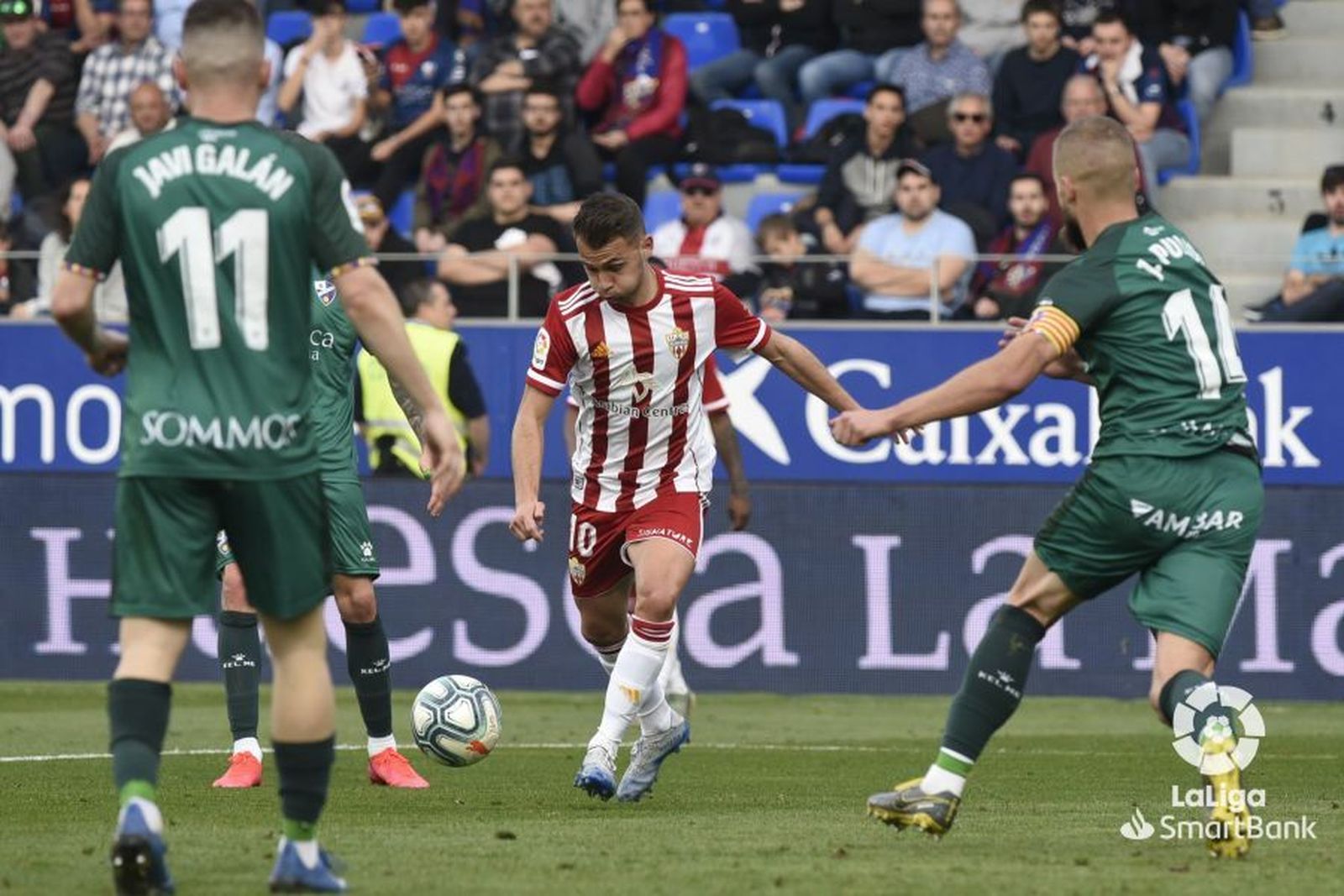 Fran Villalba estrenó su cuenta goleadora como rojiblanco ante el Huesca