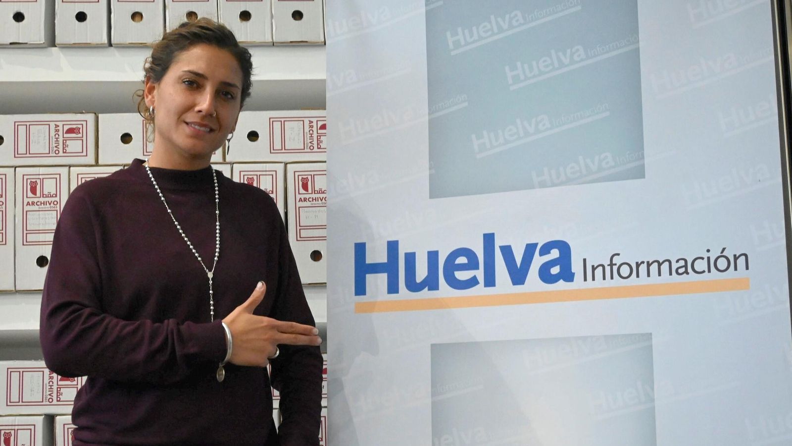 Marisol Bizcocho en la Redacción de Huelva Información