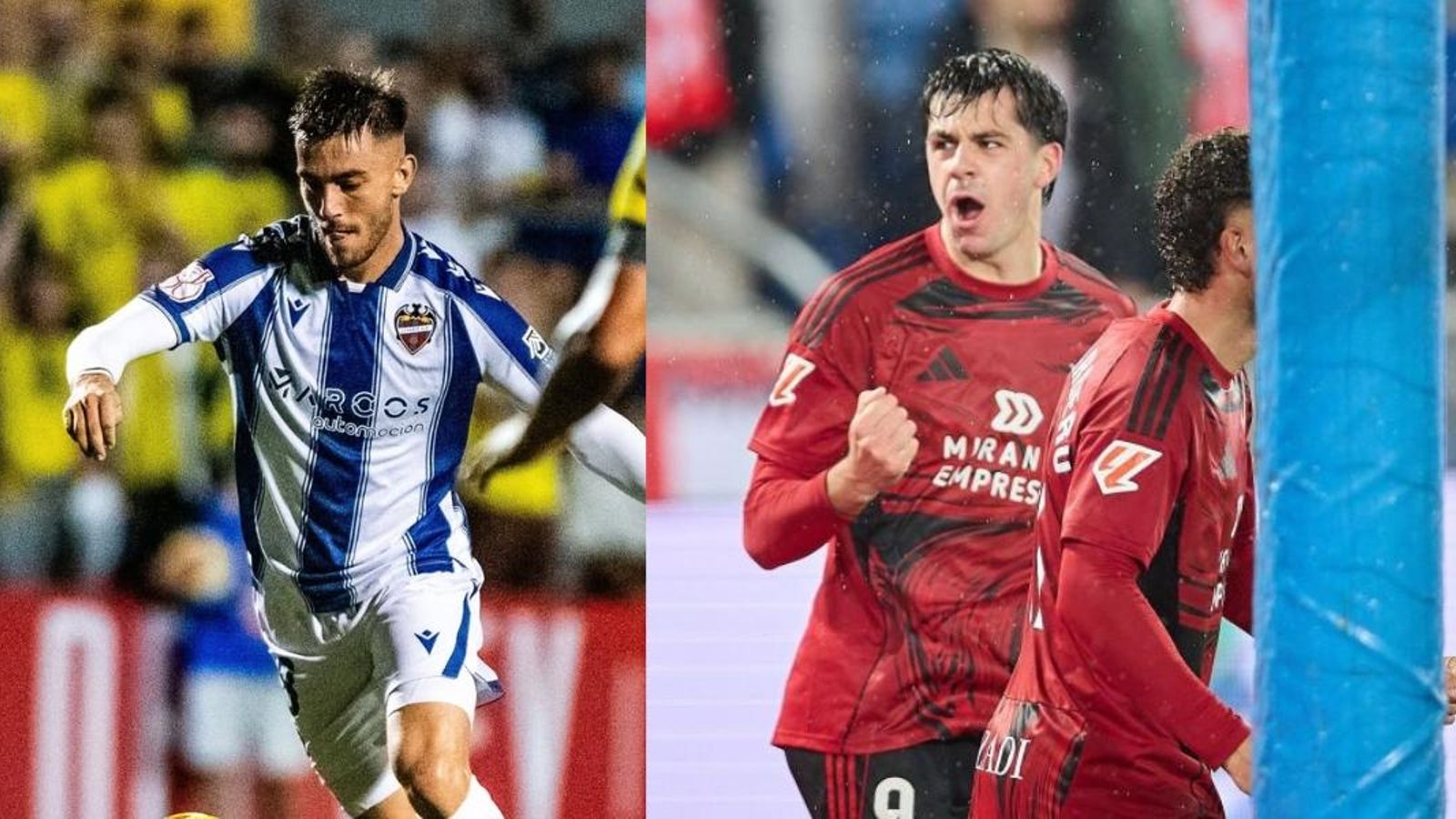 Iker Losada con el Levante y Gonzalo Petit con el Mirandés