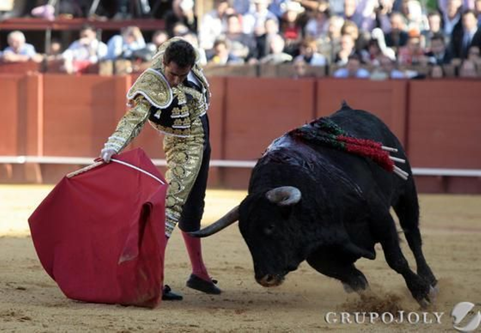 El Fandi torea al tercer astado de la tarde.

Foto: Juan Carlos Munoz