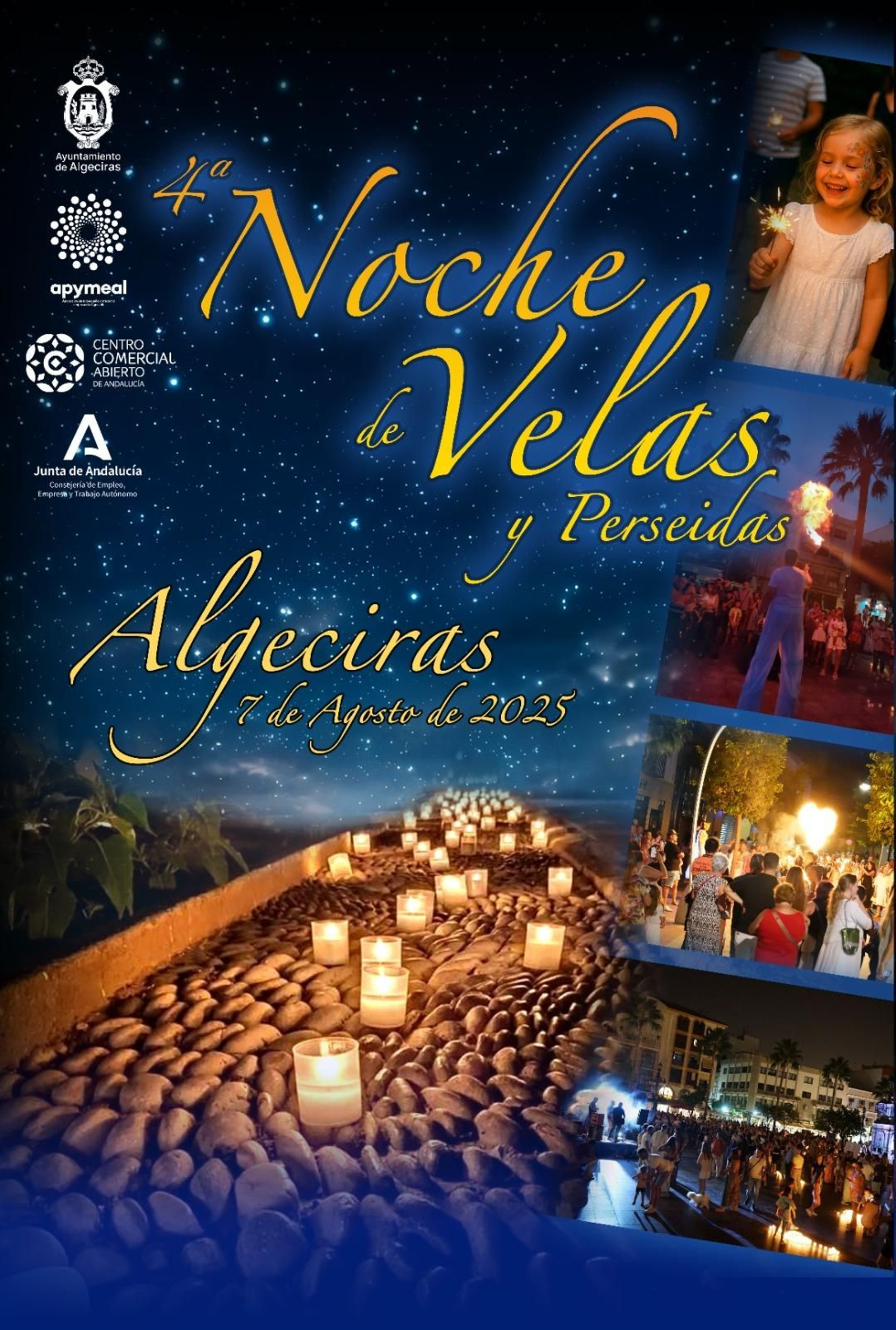 Cartel de la IV Noche de Velas y Perseidas de Algeciras.