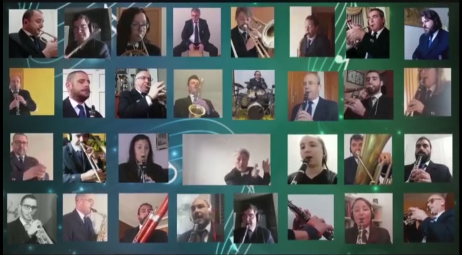Los miembros de la Banda durante el concierto virtual.