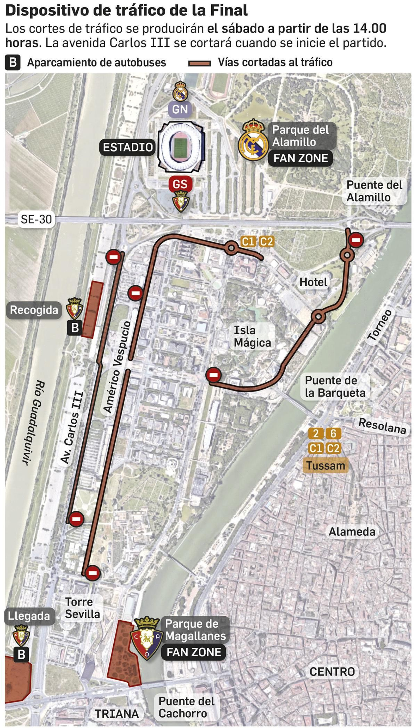 Dispositivo de tráfico. Fuente: Ayuntamiento de Sevilla.