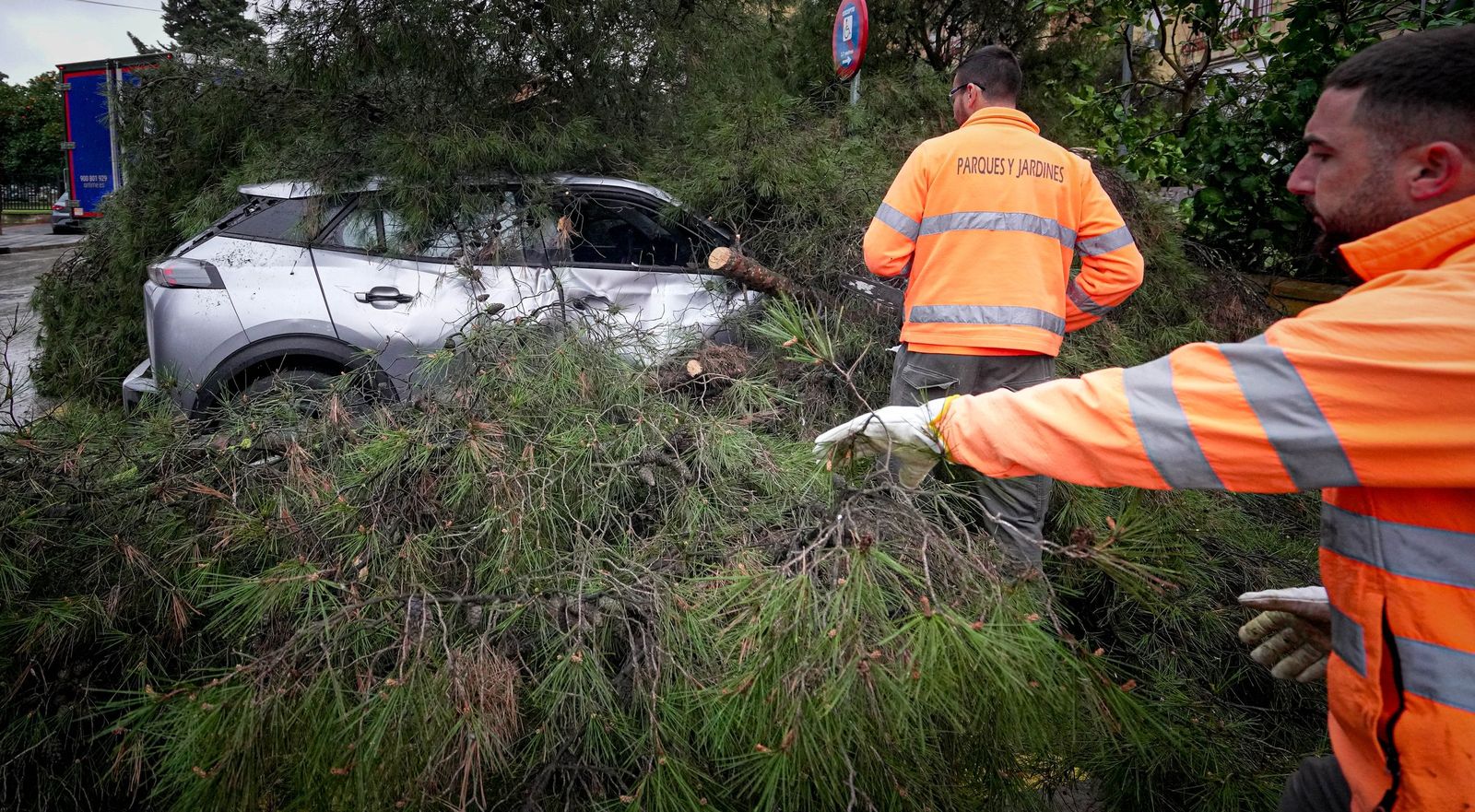 Imágenes de los efectos del temporal Kristin a su paso por Jerez
