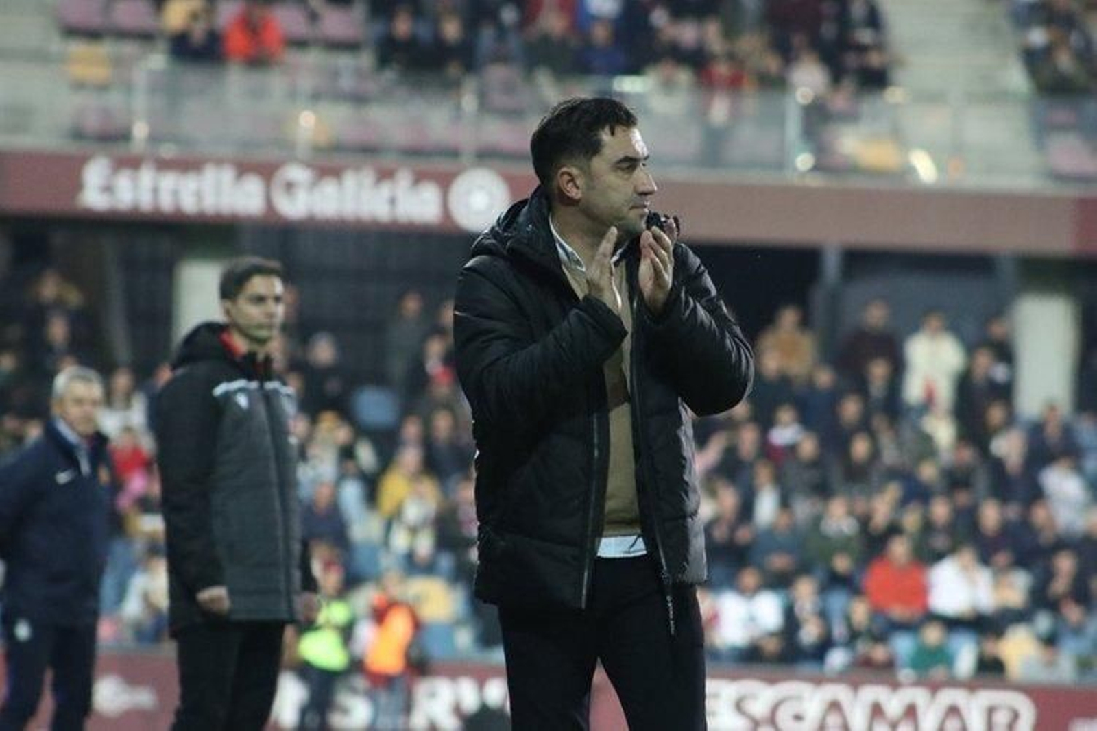 Antonio Fernández, en un partido del Pontevedra.