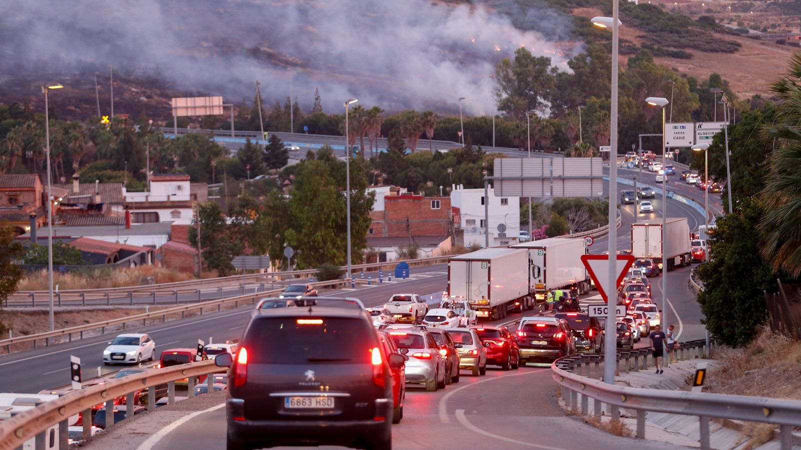El atasco en la autovía.