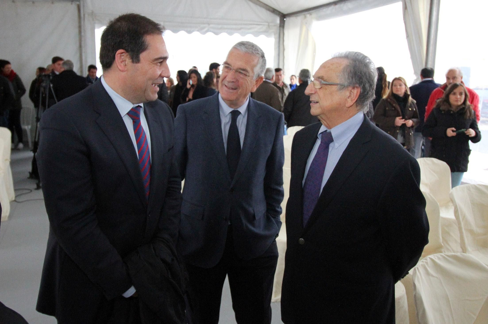 Imágenes de la colocación de la primera piedra de la planta de ElPozo en Jabugo.
