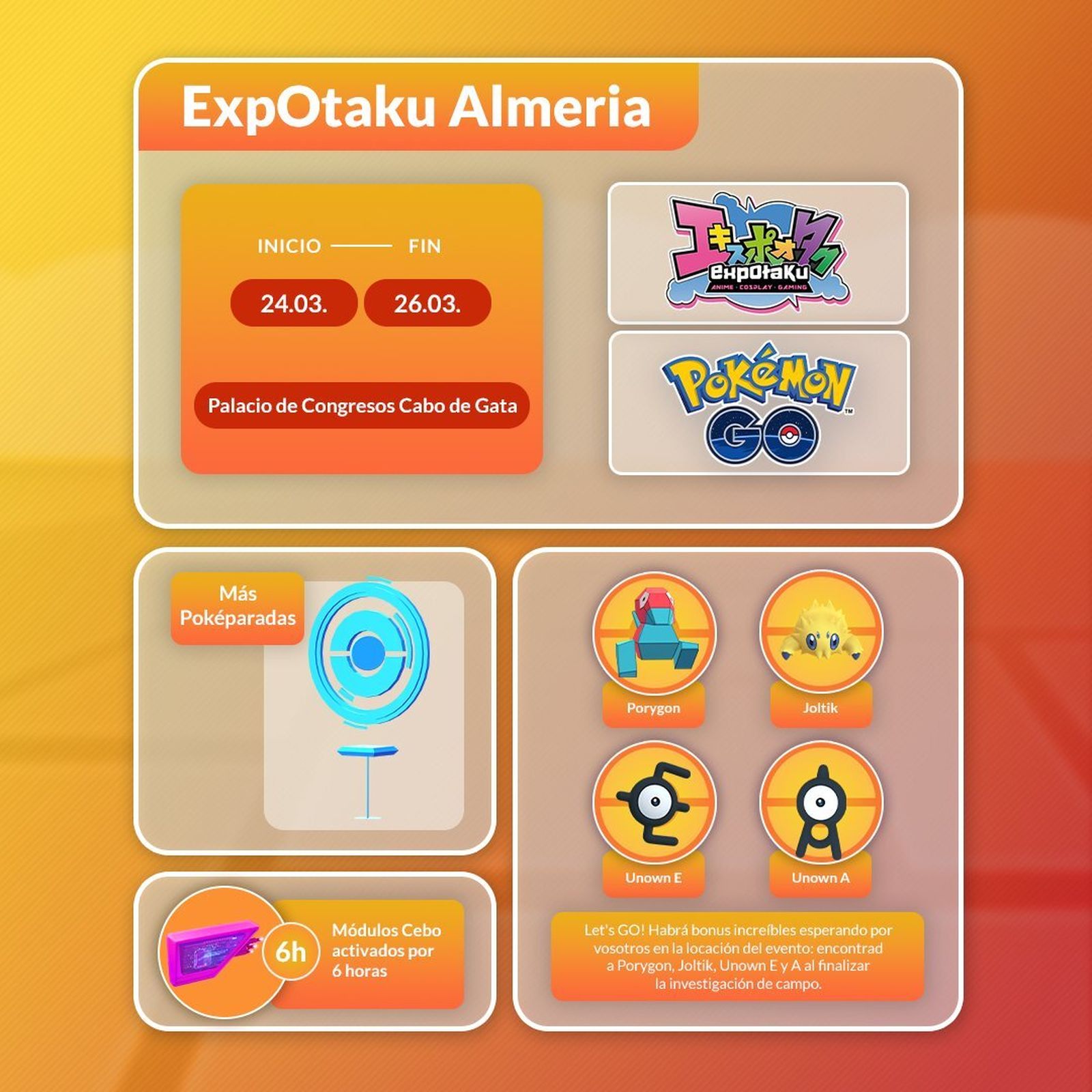 Detalles del evento de Pokemon Go en Almería.