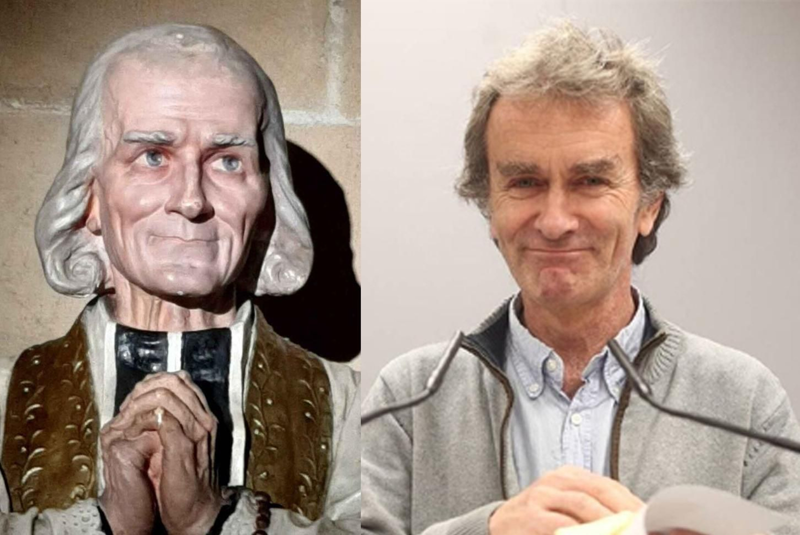 Una talla del santo cura de Ars y Fernando Simón