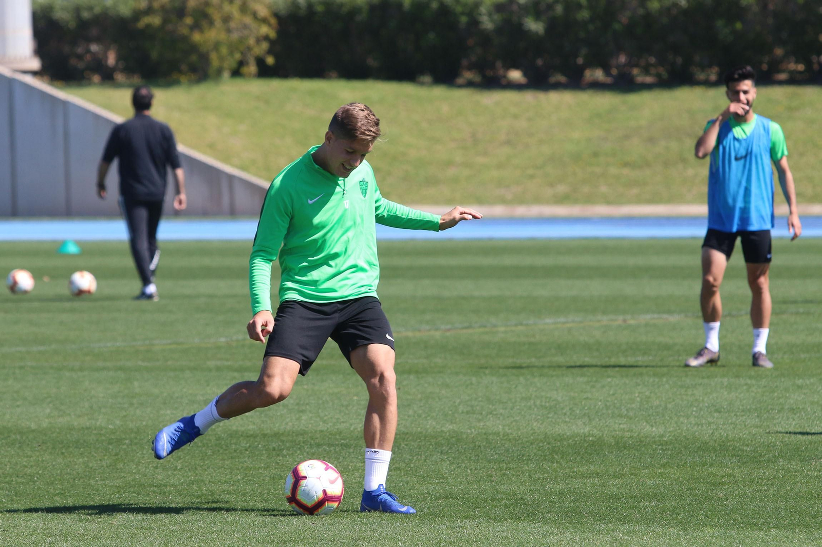 Corpas durante un entrenamiento en el anexo