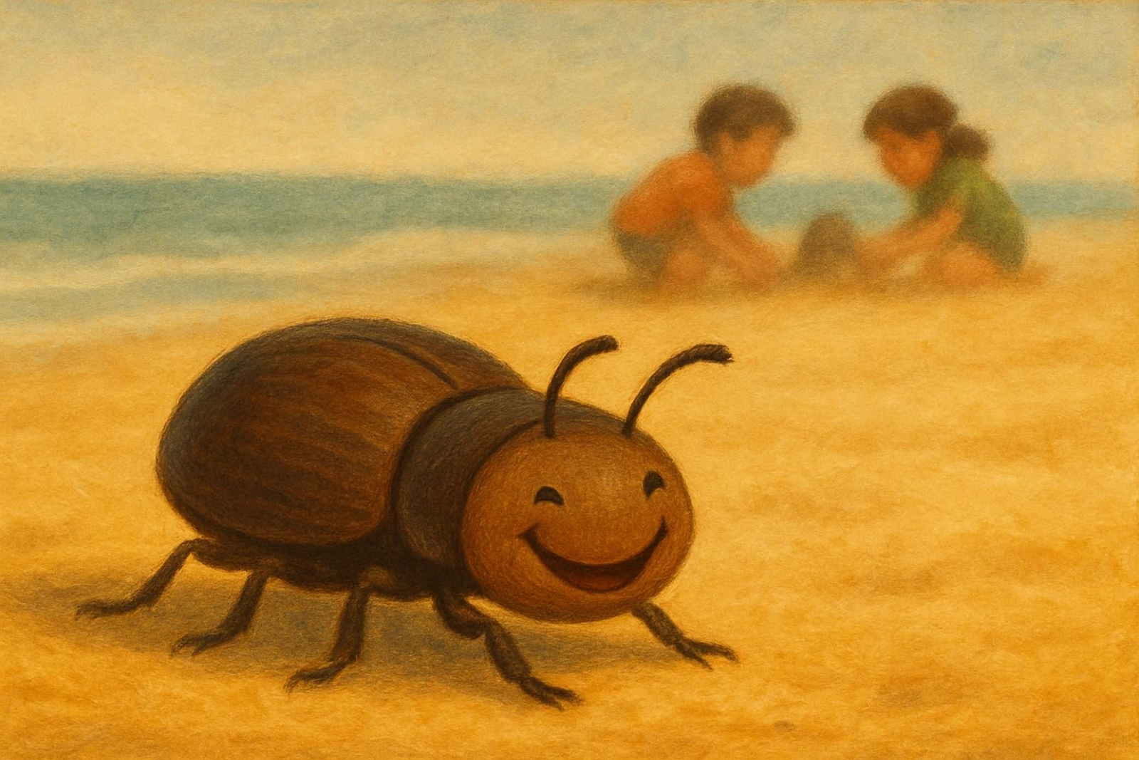 Ilustración de 'El escarabajo feliz'