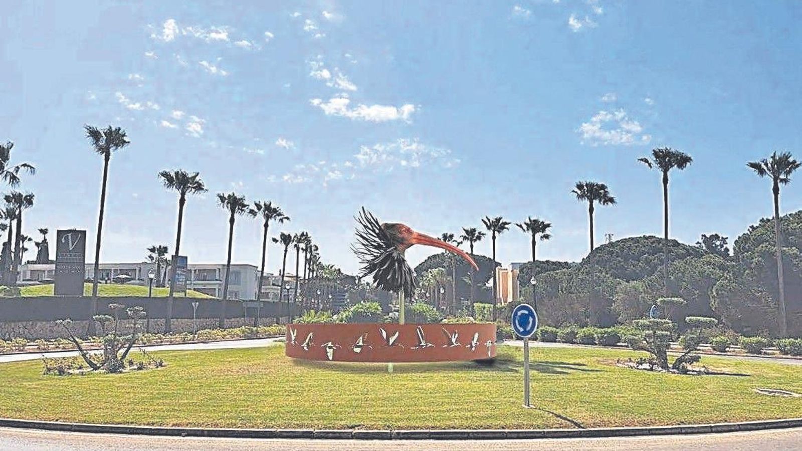 Recreación de la escultura de cinco metros dedicada al ibis eremita.