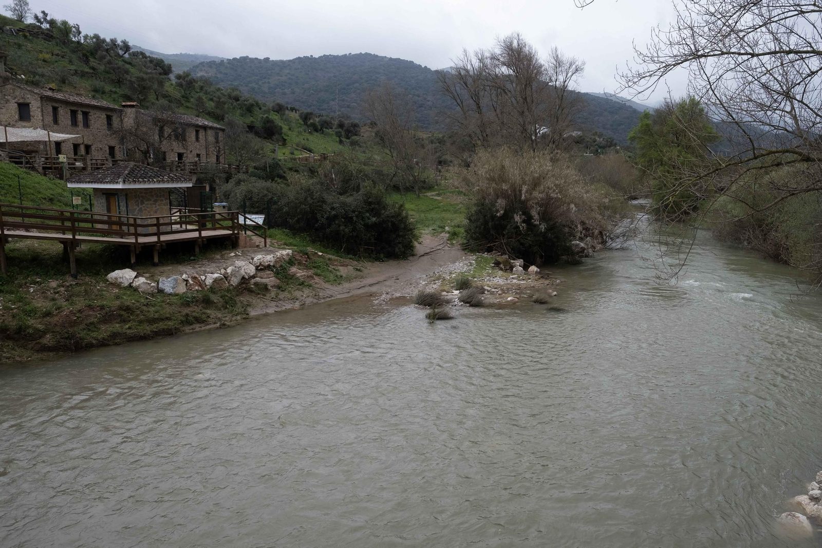 La lluvia transforma el paisaje de Málaga, en imágenes