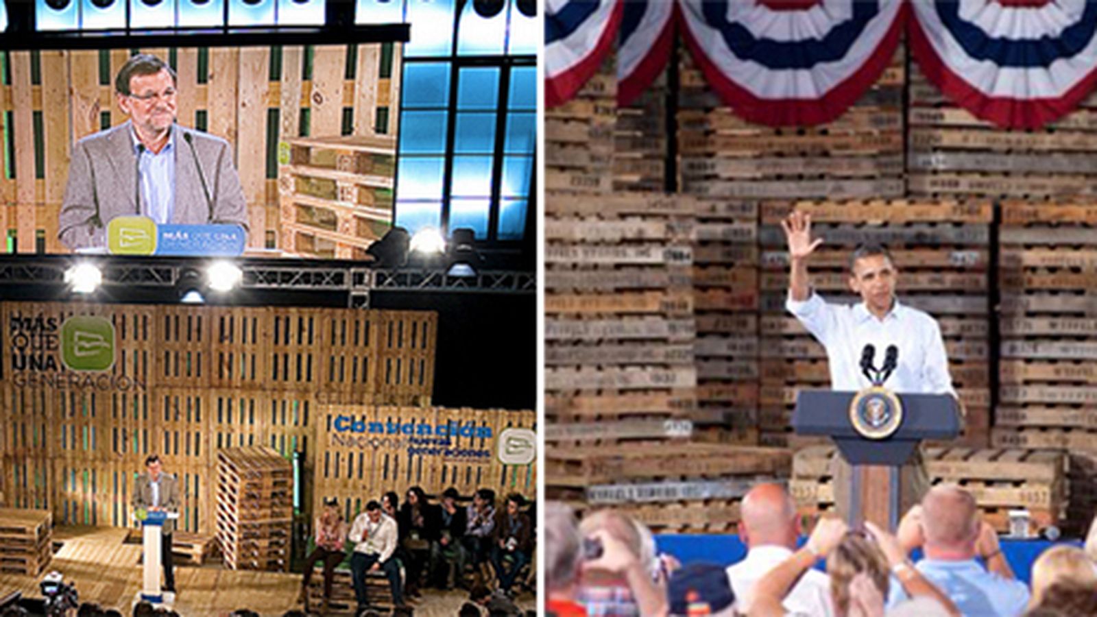 Los escenarios de un acto del PP  y otro de Obama