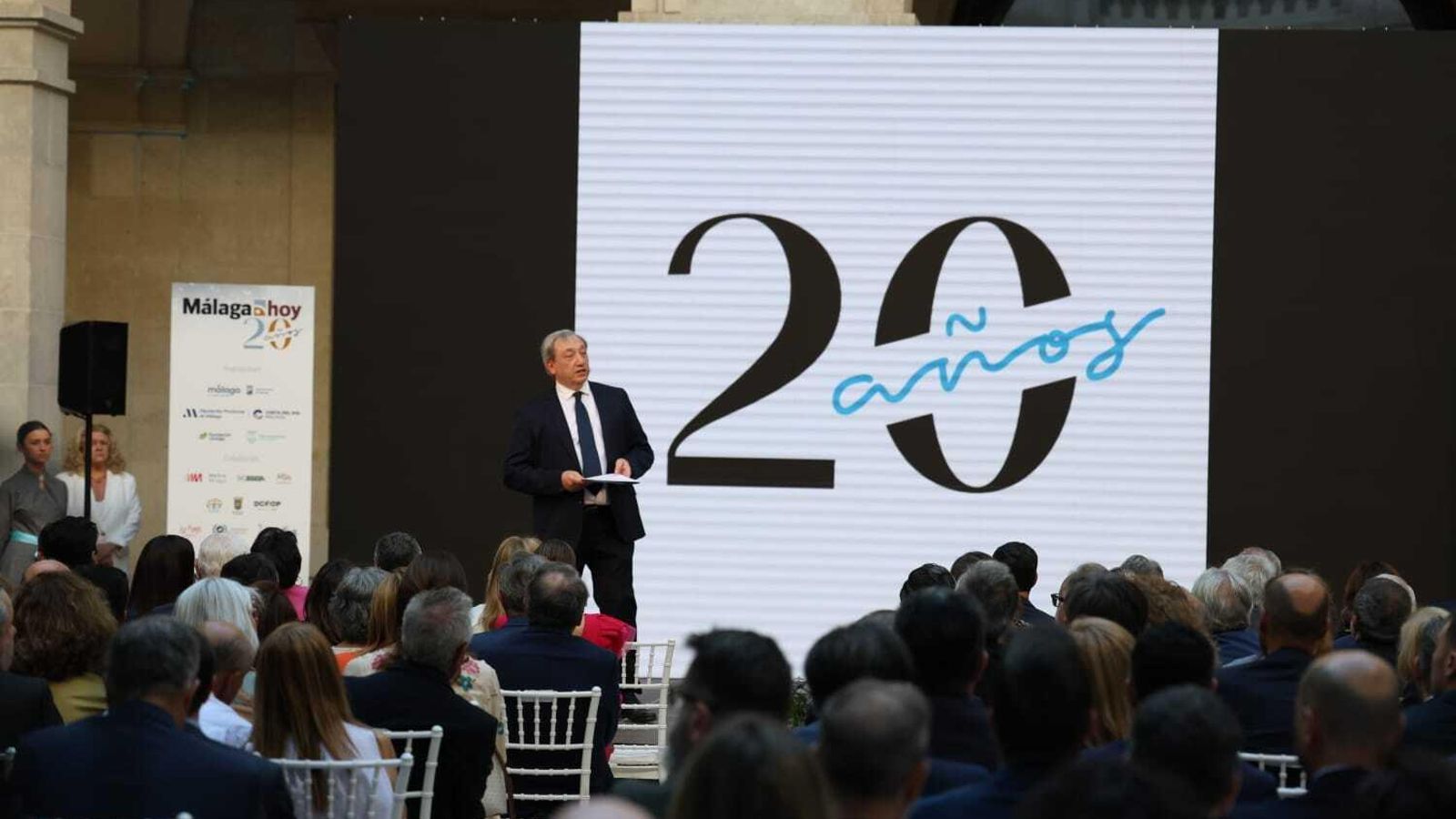 Antonio Méndez, director de 'Málaga Hoy', en la presentación del acto del 20 Aniversario del periódico.