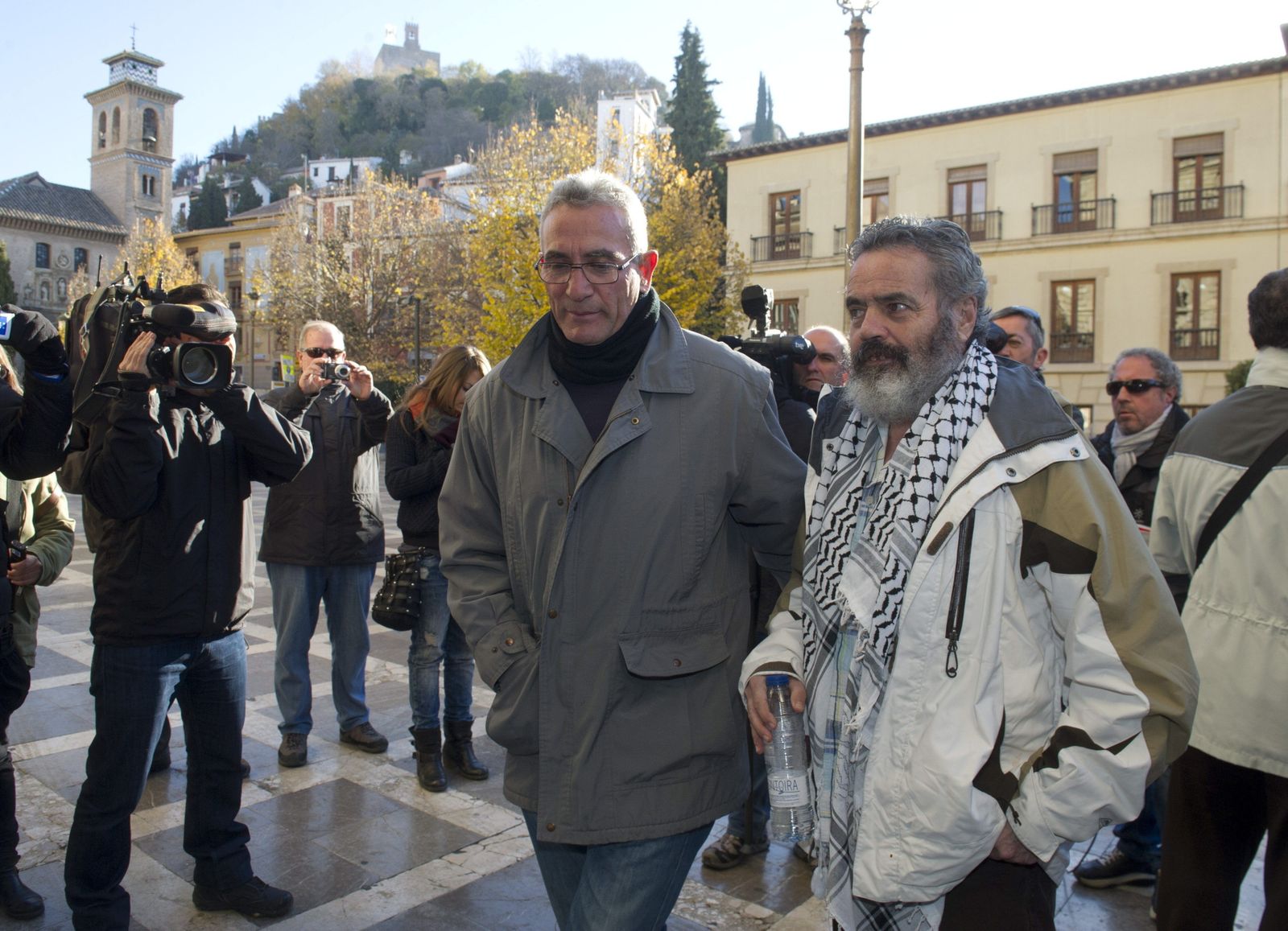 Juan Manuel Sánchez Gordillo (derecha), cuando declaró por estos hechos en el TSJA