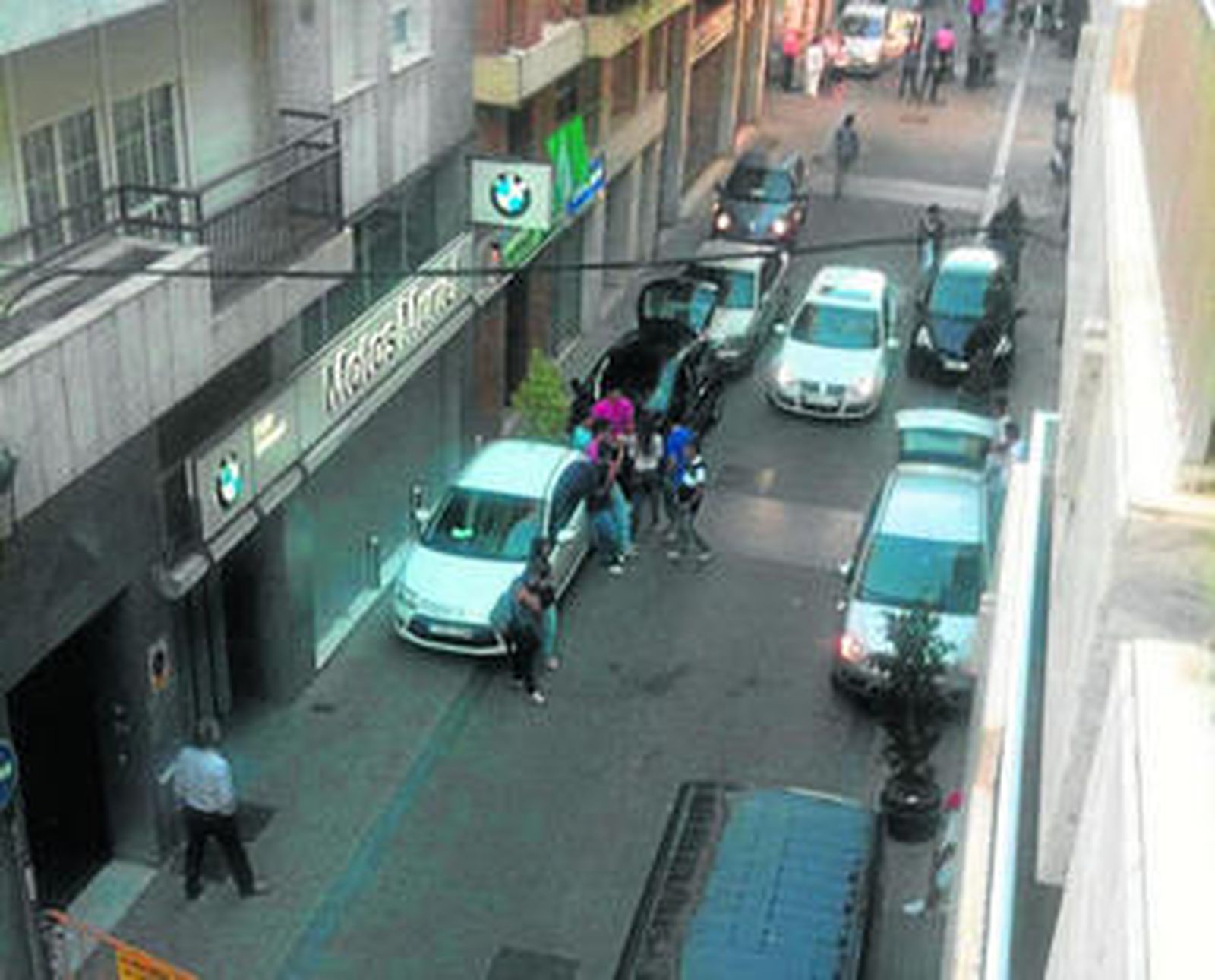 La calle "peatonal" Rábida de Huelva