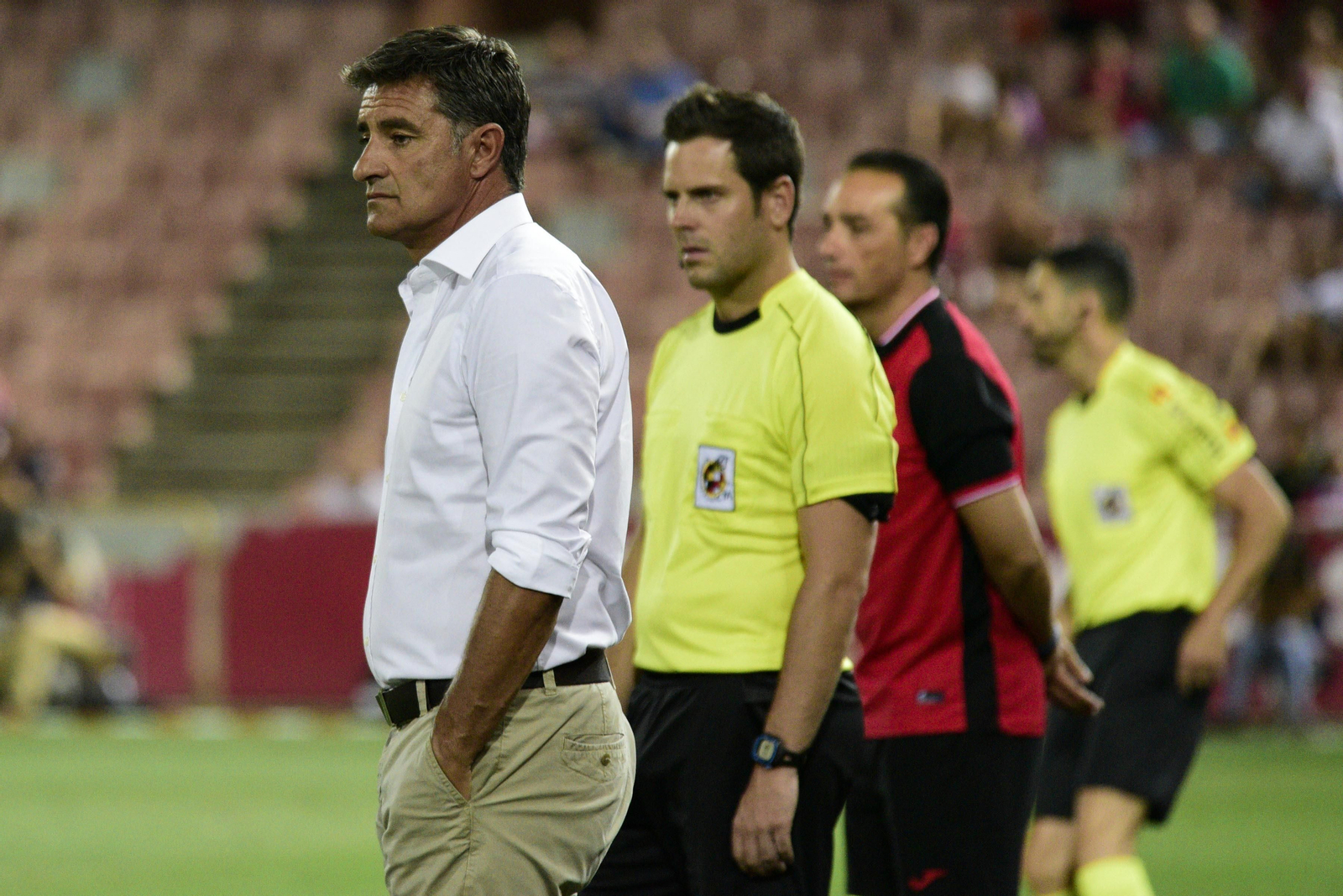 Míchel, durante el Granada-Málaga de la pasada temporada.