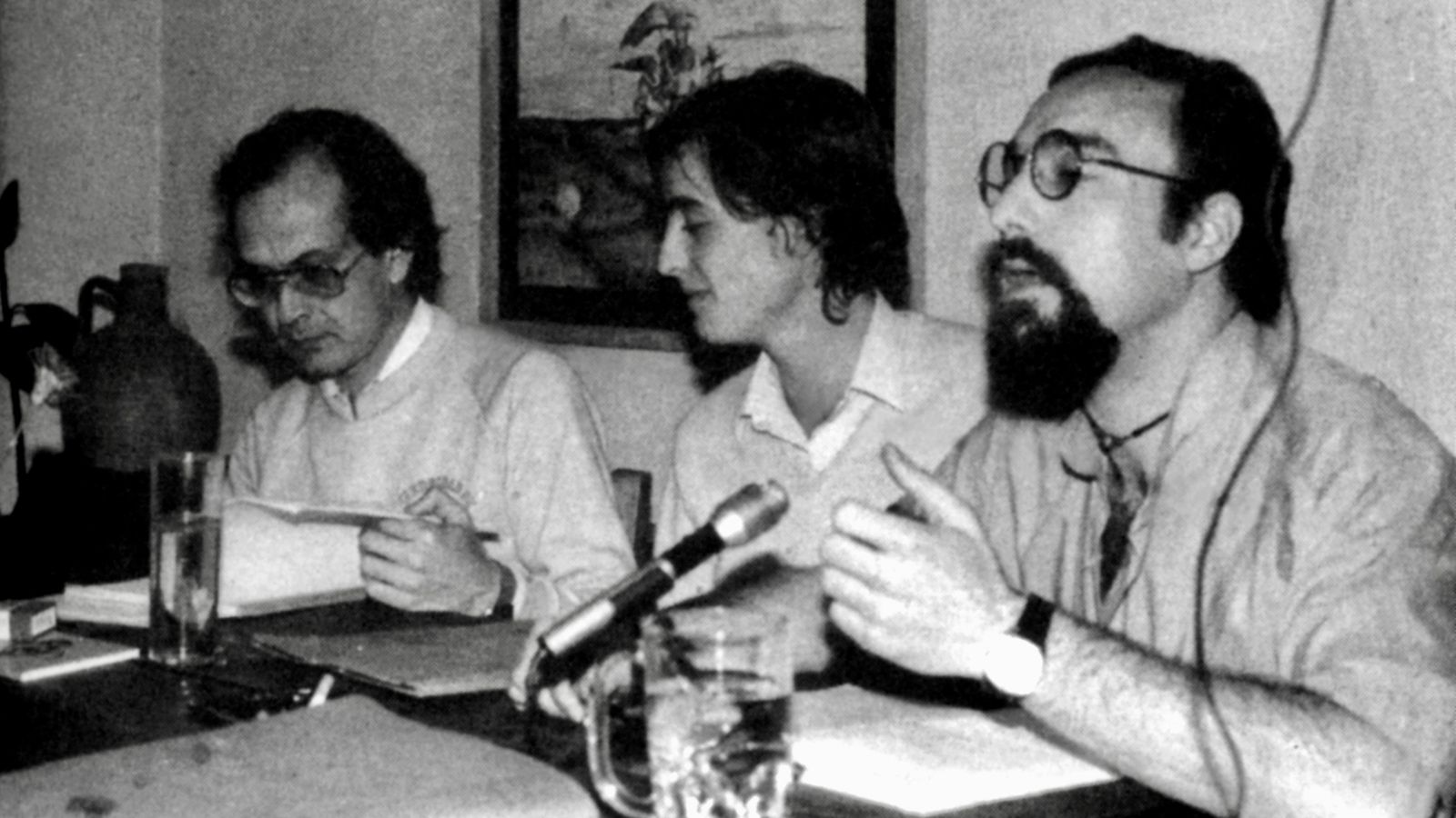 Alvaro Salvador, García Montero y Javier Egez.