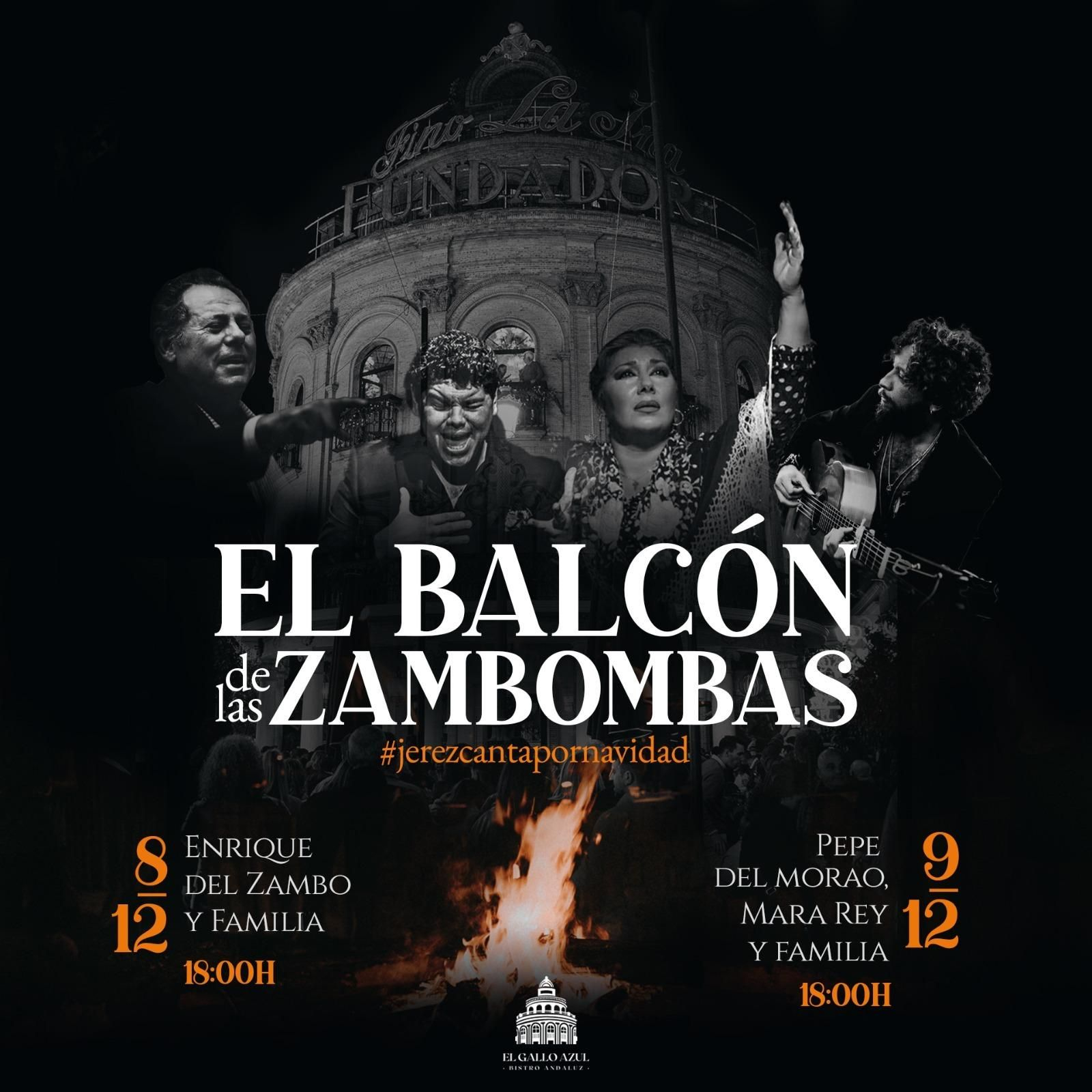 Cartel anunciador de las zambombas del Gallo Azul.
