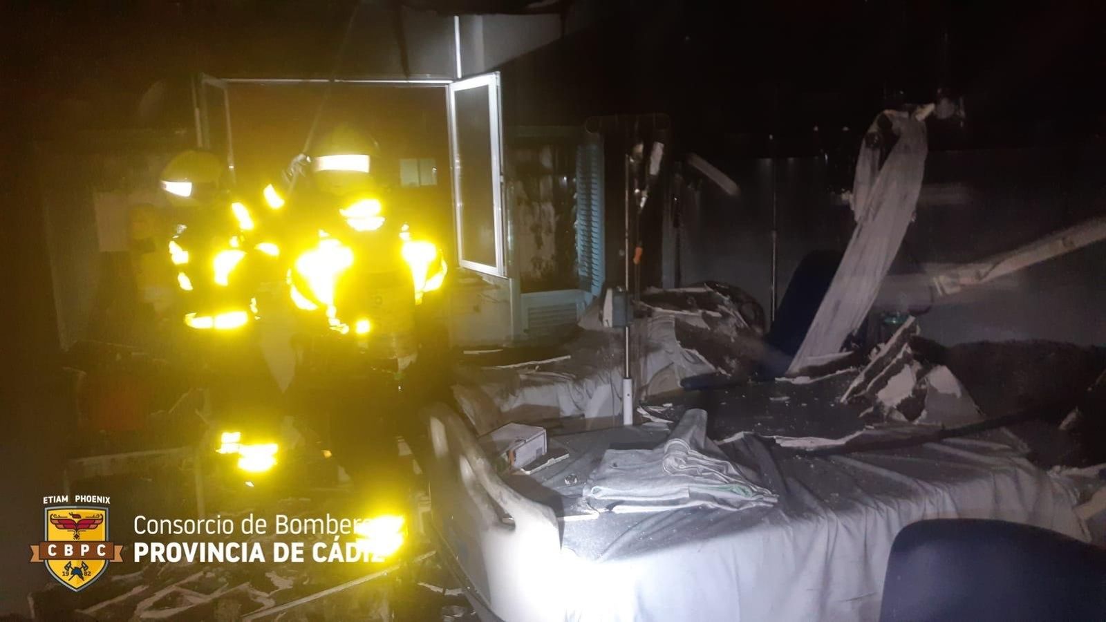 La habitación donde se produjo el fuego.