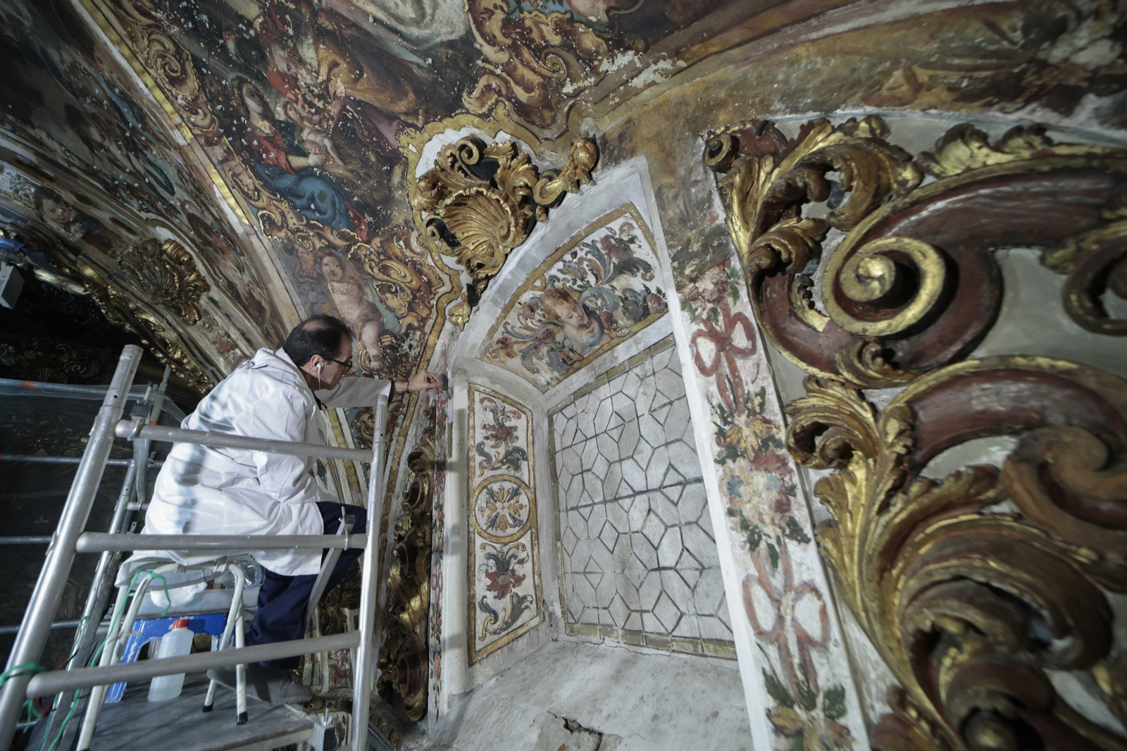 imágenes del estado de la restauración de la capilla de San José