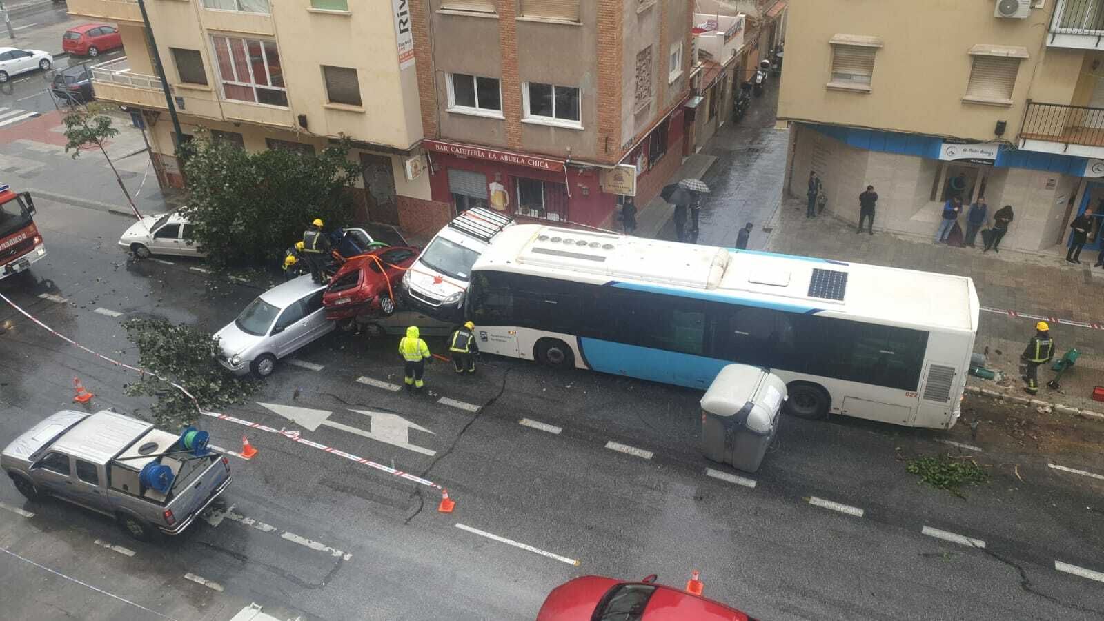 Fotos del accidente del autobús en Málaga