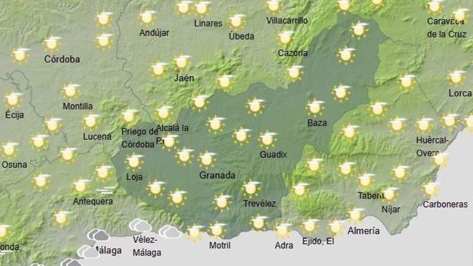El Tiempo en Granada el 21 de febrero de 2025