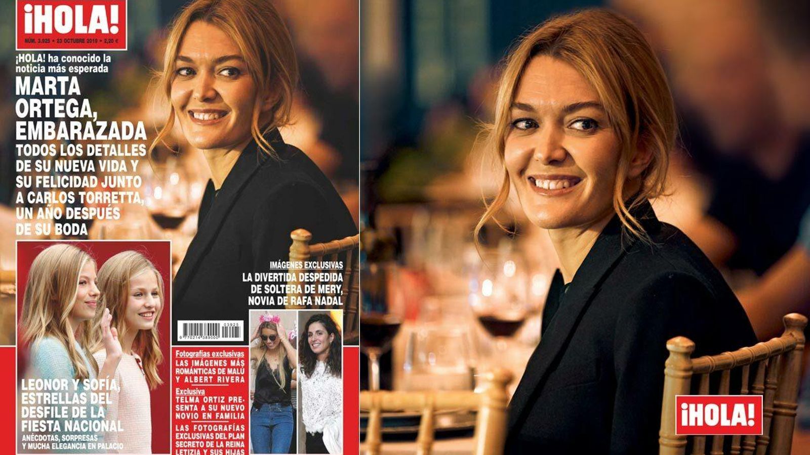 Portada de la revista ¡Hola! de esta semana con el anuncio del embarazo de Marta Ortega.