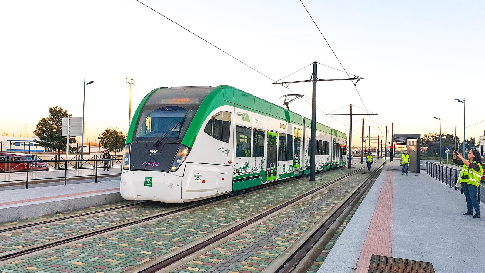 Las imágenes de las pruebas del tranvía por Chiclana