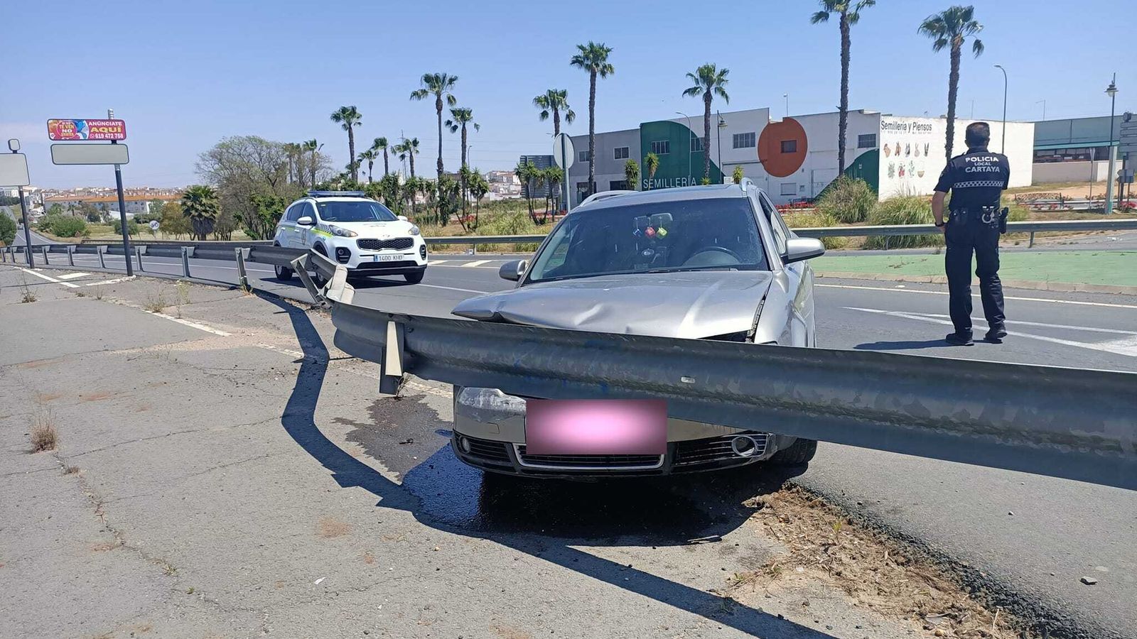 Estado en el que quedó el vehículo siniestrado en la N-431