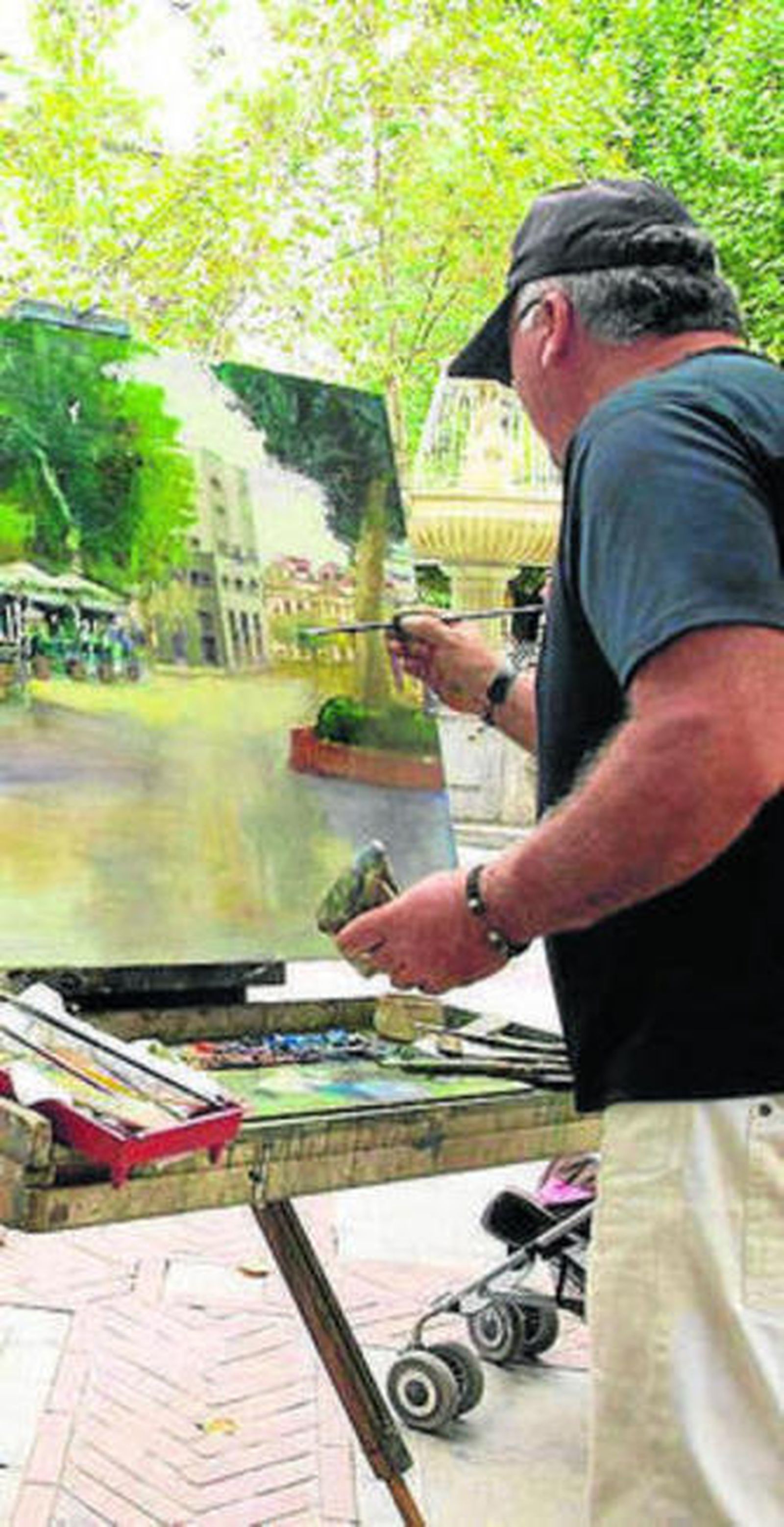 Los artistas pintan en las calles.