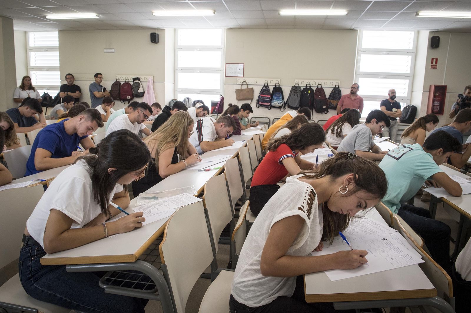 Una imagen de los exámenes hoy en el Campus de Cádiz