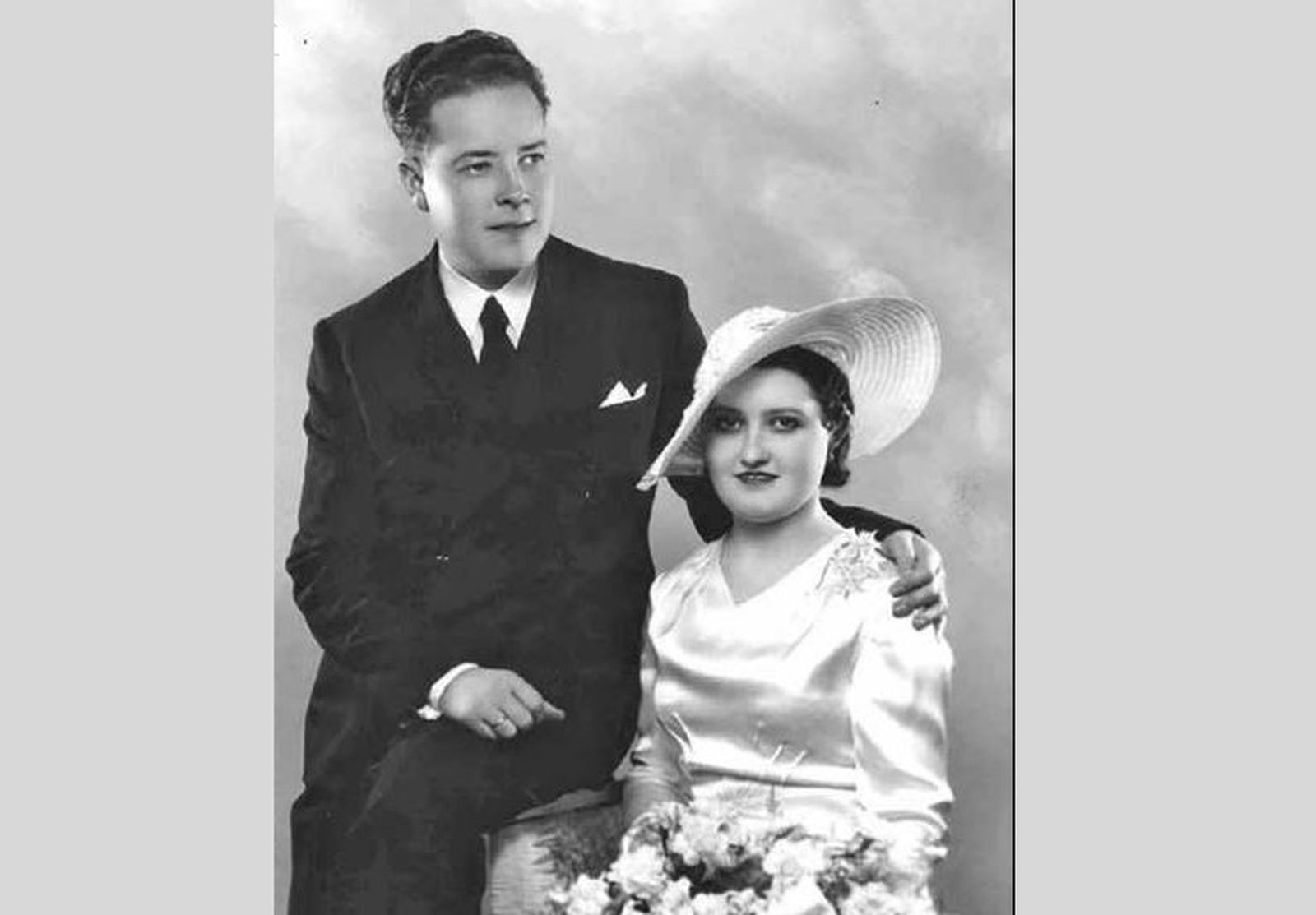 Daniel Candel y Clotilde Quirós en su matrimonio, en 1935.