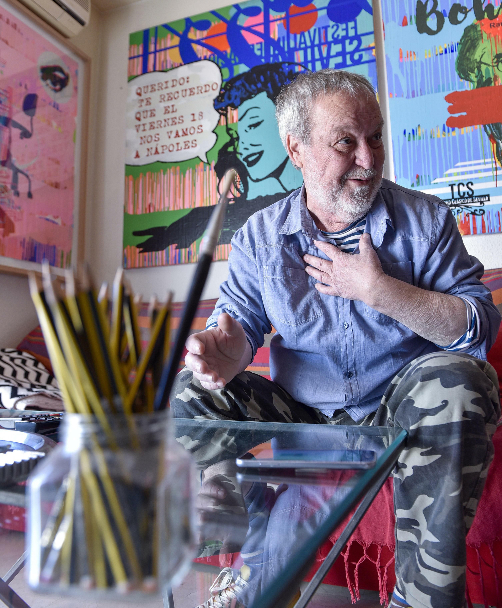 Manolo Cuervo, en un momento de la entrevista.