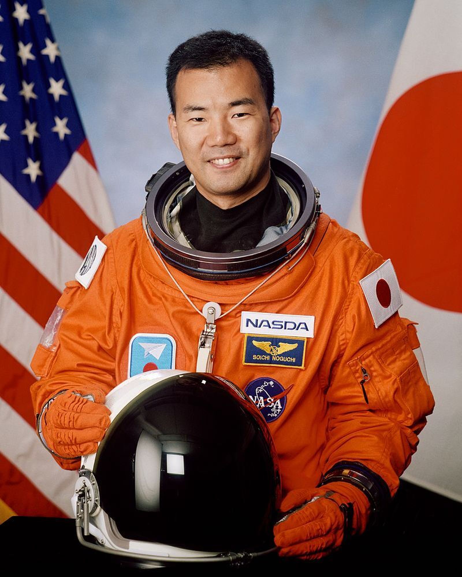 El astronauta japonés Soichi Noguchi, en su primera misión con la NASA, en 2001.