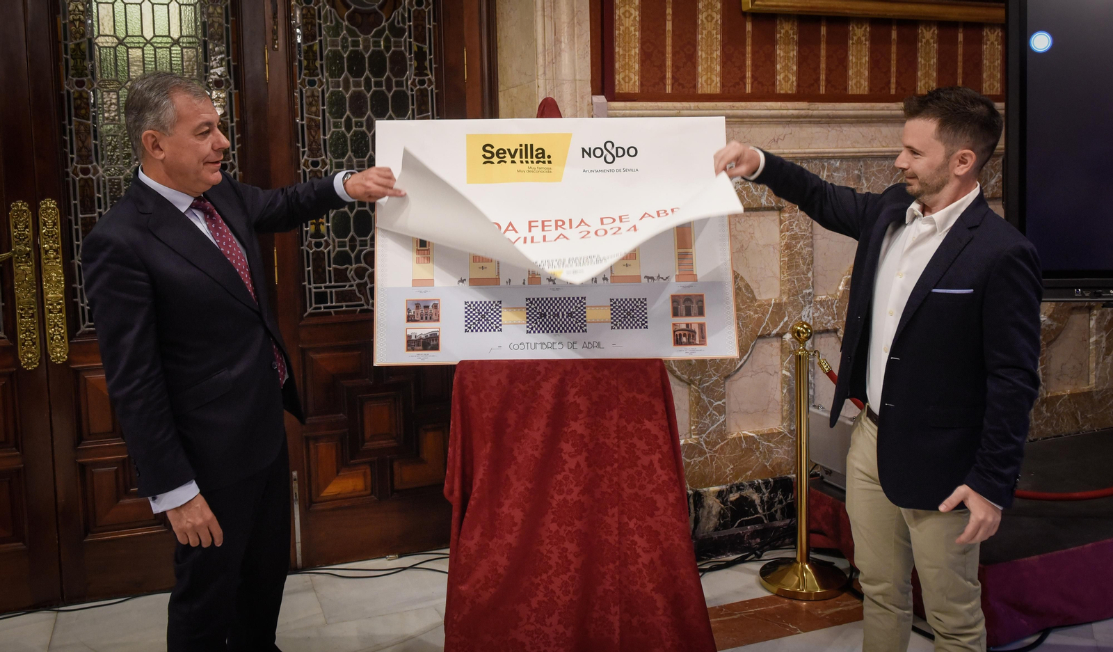 La presentación de la portada de la Feria de Sevilla 2024, en imágenes
