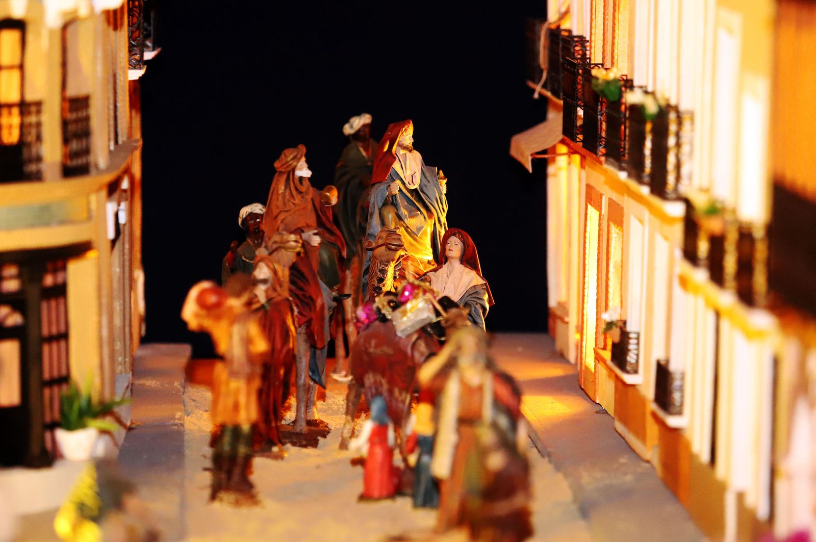 Belén del Ayuntamiento de Huelva basado en la antigua Plaza de las Monjas