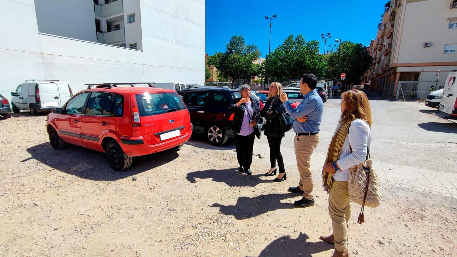 Marifrán Carazo en su visita a Santa Adela.