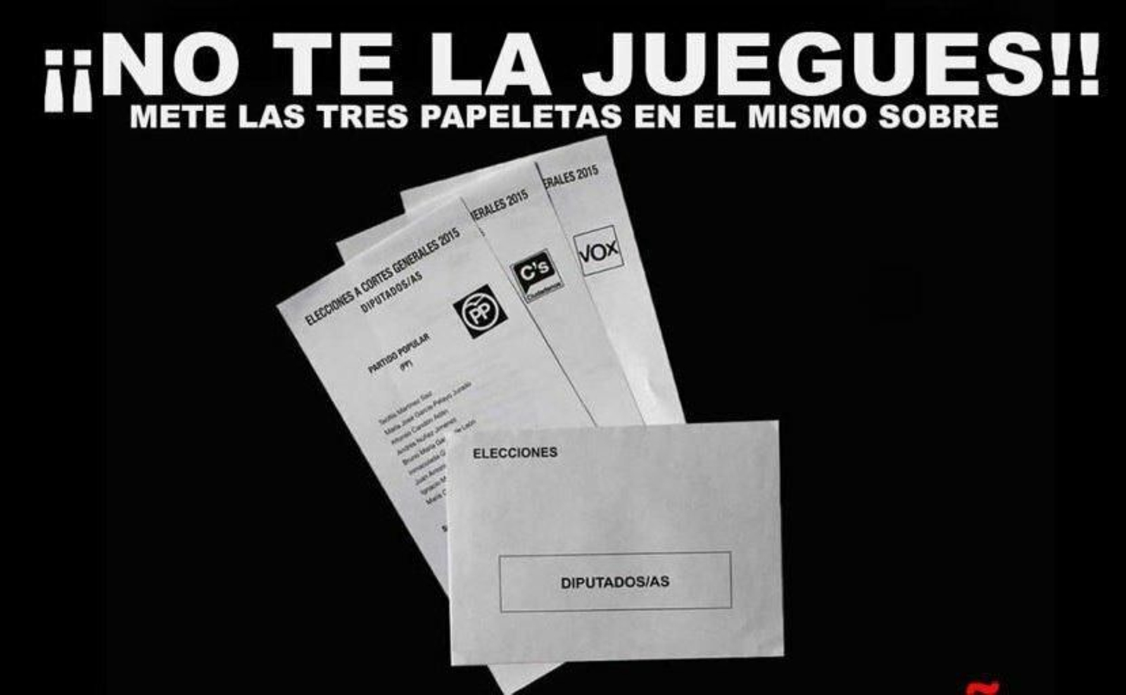 Meter tres papeletas en el mismo sobre constituye un voto nulo.
