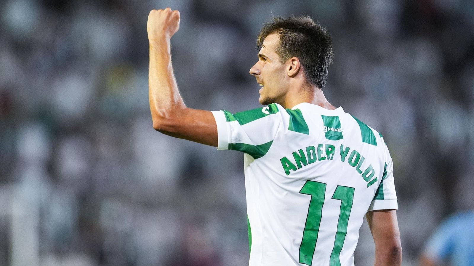 Ander Yoldi celebra su primer gol con el Córdoba CF. Ander Yoldi celebra su primer gol con el Córdoba CF.