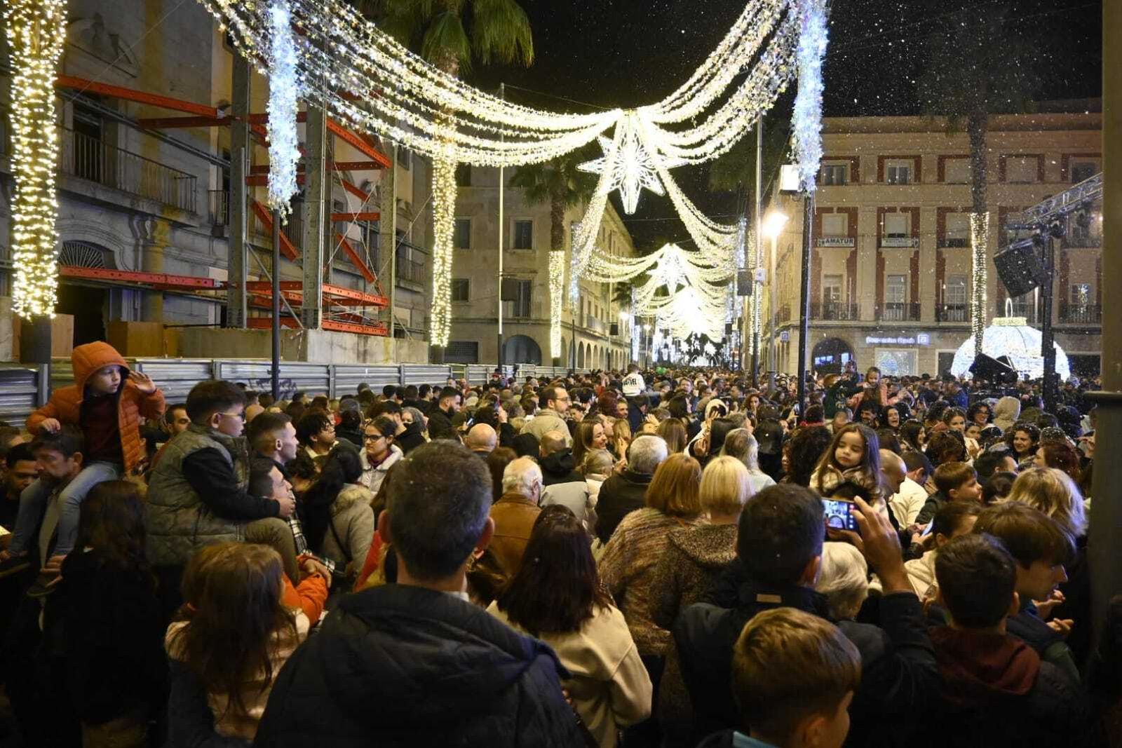 La Gran Vía en la inauguración del alumbrado.