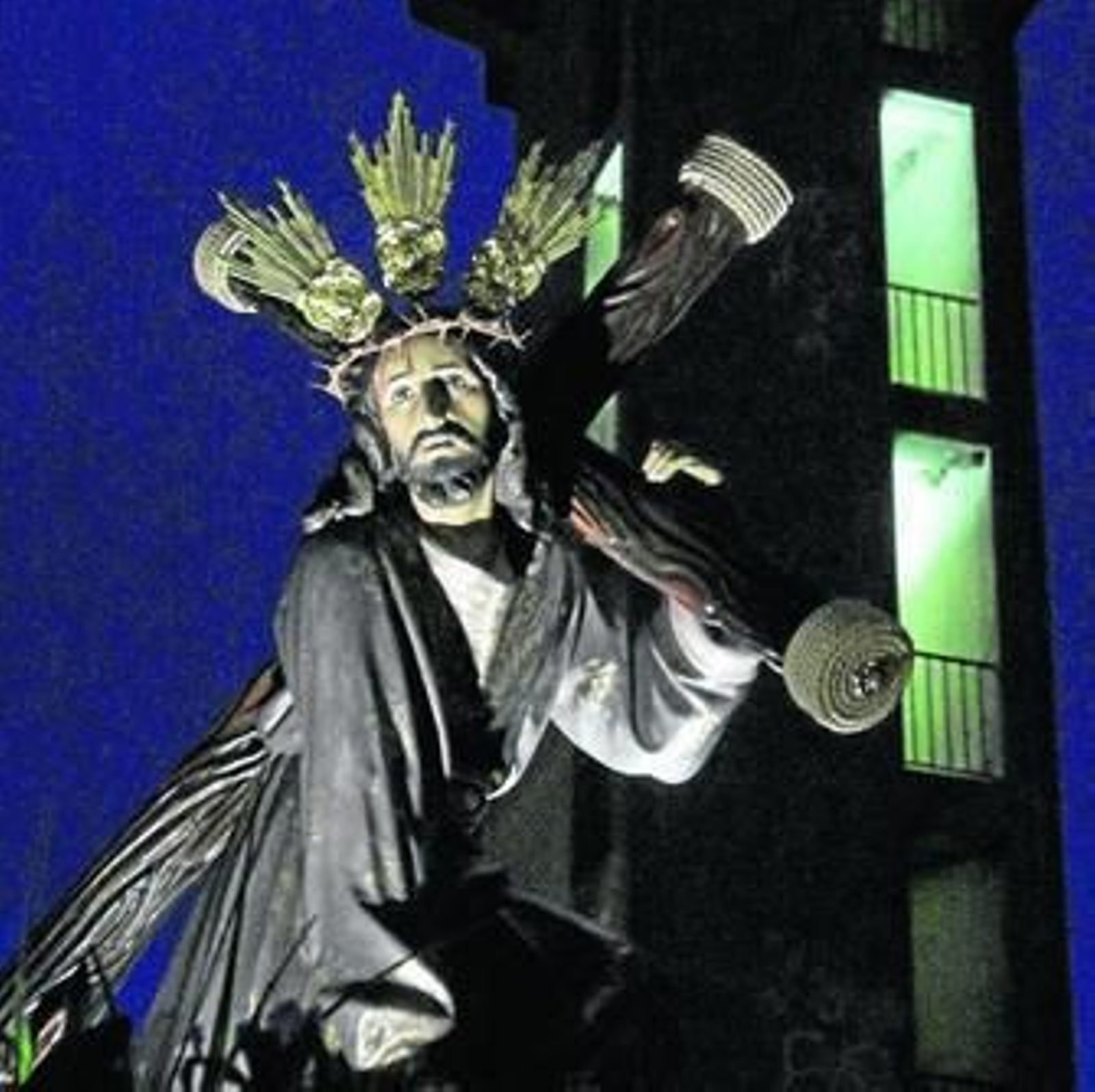 Primer plano del Nazareno de Castellar, anoche.