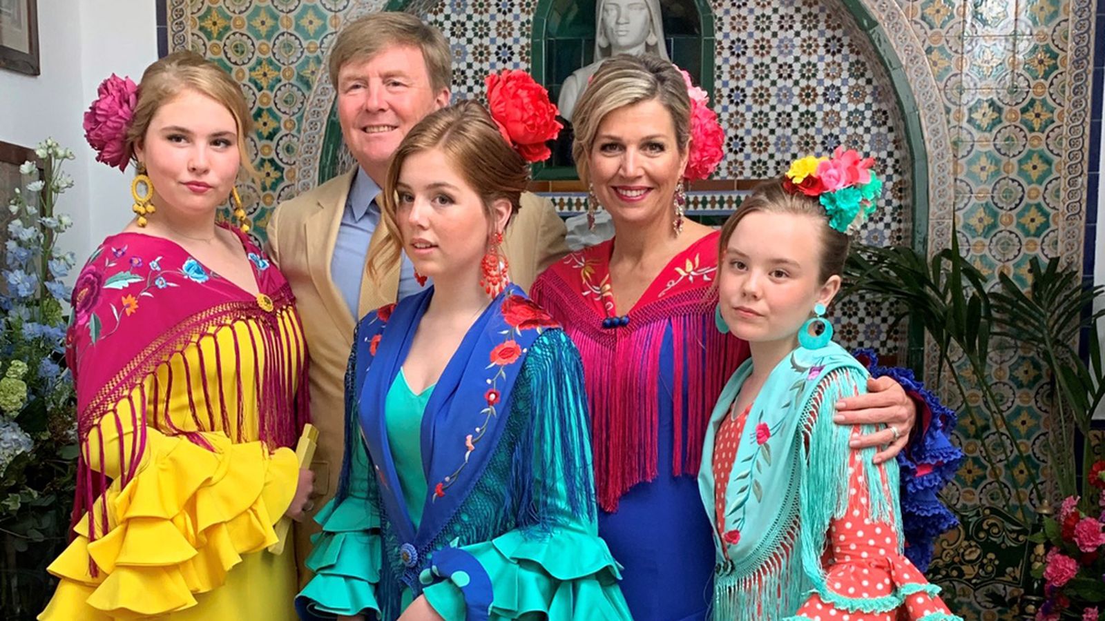 La familia real neerlandesa felicita la Navidad con una foto en la Feria de Sevilla