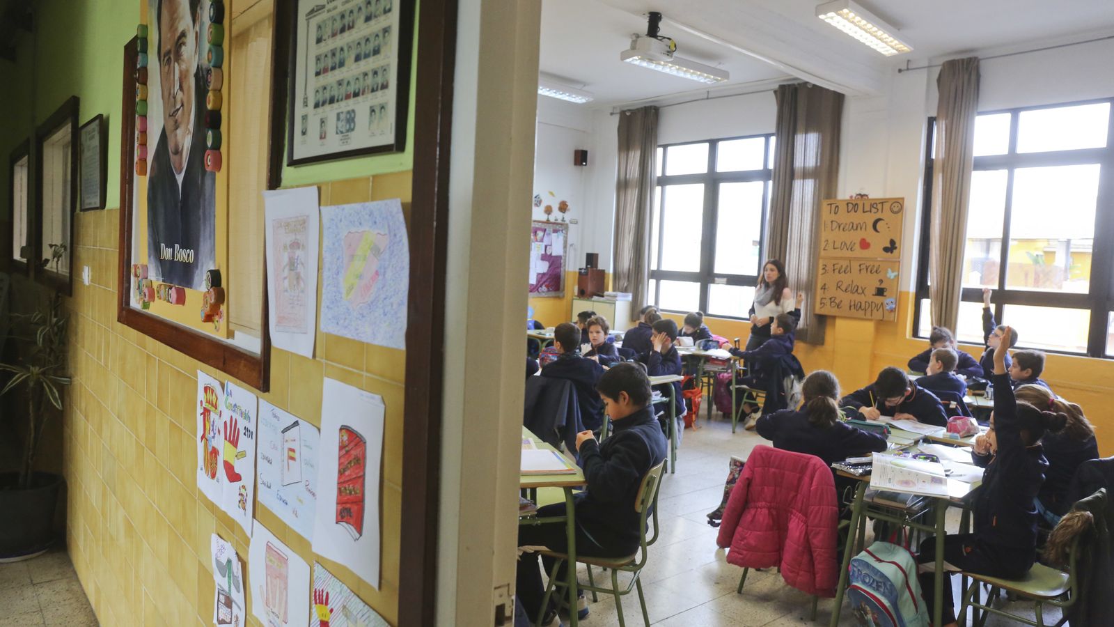 Una de las clases de Primaria del centro.